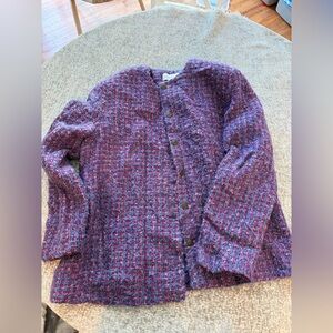 Alfred Dunner Pink and Purple Tweed Jacket